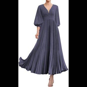 A-line Tea length Gown. Stormy. Size 24